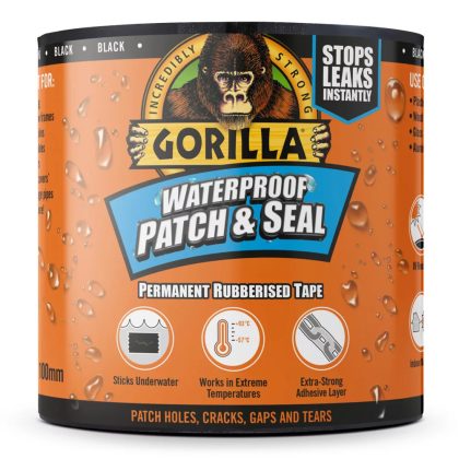   Gorilla WATERPROOF PATCH & SEAL TAPE Fekete 3m x 100mm Vízálló Foltozó/Tömítő (3044720)
