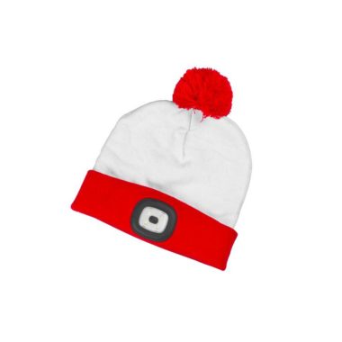 SG PRO X-mas fehér-piros Led-es bojtos sapka L, 4xSMD LED, USB töltés