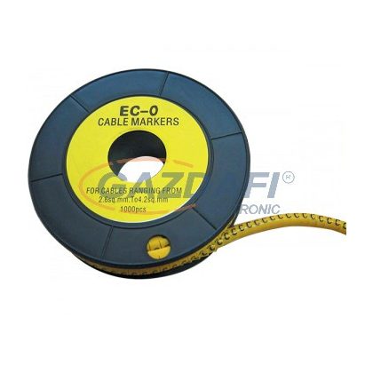   ELMARK belehúzható kábeljelöl, EC-2-b, 3.6-5.2mm2 /b/ (500db/tekercs)