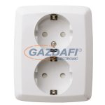   GAO 3274H "Wave" süllyesztett, 2x2P+F dupla csatlakozó aljzat gyermekvédelemmel