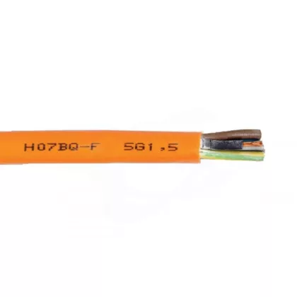   H05BQ-F 2x1mm2 Építkezési kábel gumi szigetelésű erekkel PUR 300/500V narancs