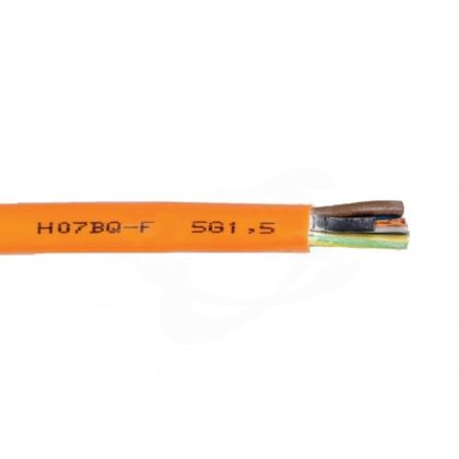   H05BQ-F 5x0.75mm2 Cablu de construcție cu miezuri izolate din cauciuc PUR 300 / 500V portocaliu