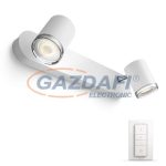   PHILIPS Adore Hue 34360/31/P7 intelligens vezérelhető LED fürdőszobai dupla lámpatest, 2x5.5W 2x250Lm 2200-6500K, fehér IP44 GU10