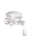 PHILIPS Adore Hue 34362/31/P7 intelligens vezérelhető LED fürdőszobai kerek lámpatest, 3x5.5W 3x250Lm 2200-6500K, fehér IP44 GU10