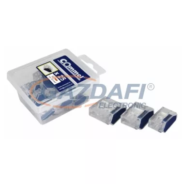 COMMEL 365-462 csavar nélküli vezetékösszekötő, 3 vezetékses, 1.0-2.5mm2, 25db