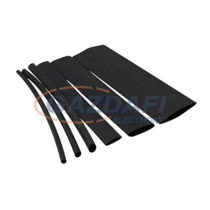 COMMEL 365-554 zsugorcső, 7/3,5mm, 1m, fekete, 10db