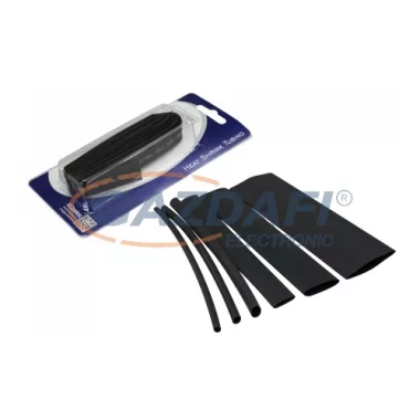 COMMEL 365-566 zsugorcső, 13/6,5mm, 1m, fekete