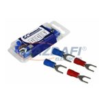 COMMEL 365-851 szigetelt villás raru 0,5-1,5mm2 4,3mm piros