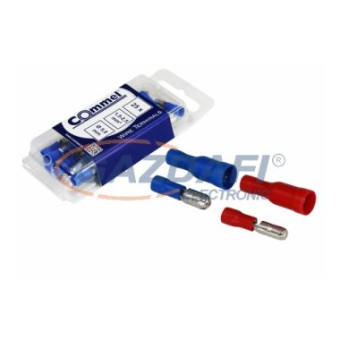 COMMEL 365-861 Szigetelt hengeres csatlakozó dugó 0,5-1,5mm2 4mm piros