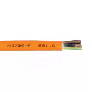 H05BQ-F 5x6mm2 Cablu de construcție cu miezuri izolate din cauciuc PUR 300 / 500V portocaliu