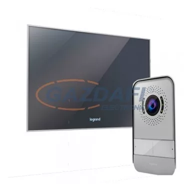 LEGRAND 369220 2 vezetékes színes videó kaputelefon szett, 1 v. 2 lakásos, 7"-os tükör hatású fekete beltéri egységgel