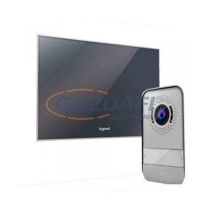 LEGRAND 369220 2 vezetékes színes videó kaputelefon szett, 1 v. 2 lakásos, 7"-os tükör hatású fekete beltéri egységgel