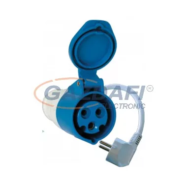 ELMARK ipari dugalj adapter, 16A, 1P+N+E, 230V, IP44