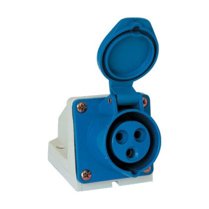   Priza industriala ELMARK montat pe perete, 16A, 1P + N + E, 230V, IP44