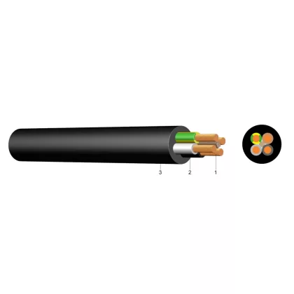 H07RN-F  7x2,5mm2 1kV Gumikábel,  sodrott, fekete