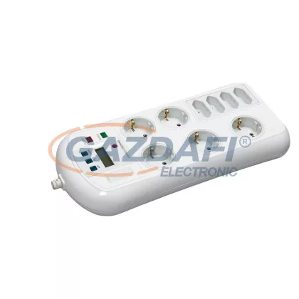   COMMEL 380-104 túlfeszültség védelmes elosztó, 5+4 Dugalj 3m 3680W IP20