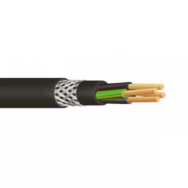YSLYCY-Oz 2x1mm2 Rézszövet árnyékolású vezérlőkábel 0,6/1KV fekete