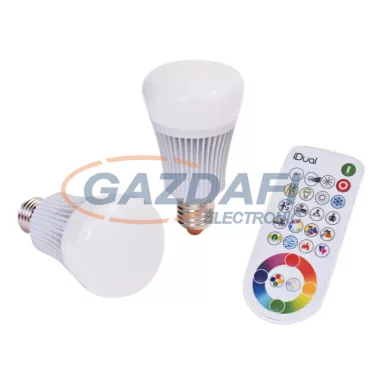 MÜLLER LICHT 400008 iDual LED fényforrás. E27 11W RGB, távirányítóval, 2 db