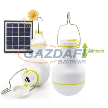 COMMEL 401-710 LED felakasztható napelemes lámpa/ szolárlámpa, 2W, 160Lm, IP54