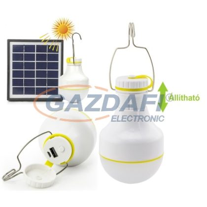   COMMEL 401-710 LED felakasztható napelemes lámpa/ szolárlámpa, 2W, 160Lm, IP54