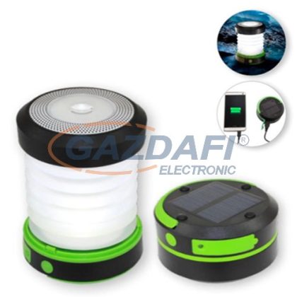   COMMEL 401-712 LED napelemes kempinglámpa powerbank és vészvilágító funkcióval, 1W, 65Lm