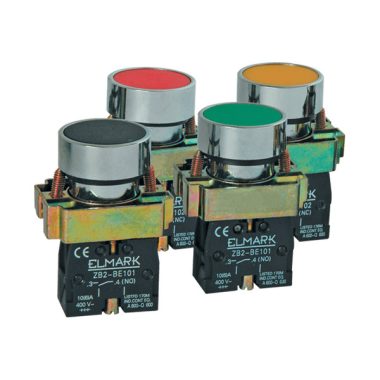 ELMARK nyomógomb, 6A, 1Z, fekete