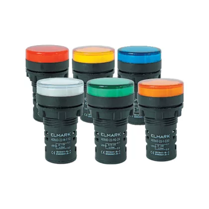 ELMARK LED jelzlámpa, 110V AC, fehér, d=22mm