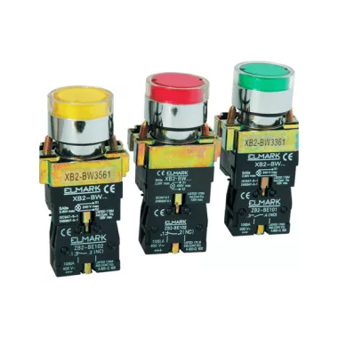 ELMARK LED-es ipari nyomógomb, EL2-BW3371, 230V, 6A, zöld