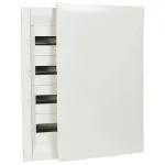 LEGRAND 401767 Practibox3 süllyesztett kiselosztó, fehér ajtóval RAL 9003, védőföld és nulla elosztókapoccsal, 2 sor 36 modul, 442x422