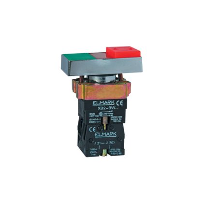   ELMARK dupla ledes nyomógomb, EL2-BW, 230V, 6A, 1NO+1NC, piros-zöld