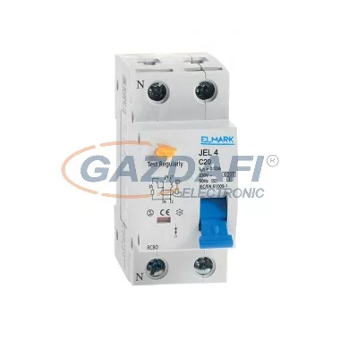 ELMARK kombinált védkapcsoló beépített túláramvédelemmel, RCBO JEL4 C25, 2P, 25A/300mA, 6kA, 230V