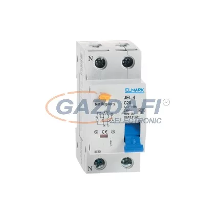   ELMARK kombinált védkapcsoló beépített túláramvédelemmel, RCBO JEL4 C25, 2P, 25A/100mA, 6kA, 230V