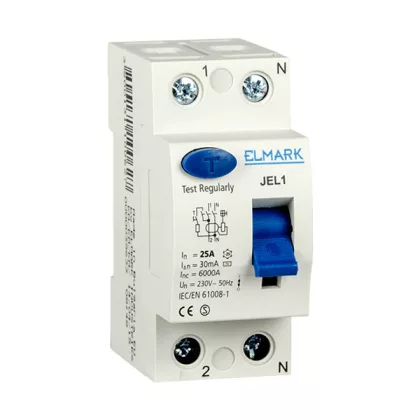   ELMARK áram-védkapcsoló, RCD JEL1, 2P, 25A/30mA, 6kA, 230V (Fi-relé)