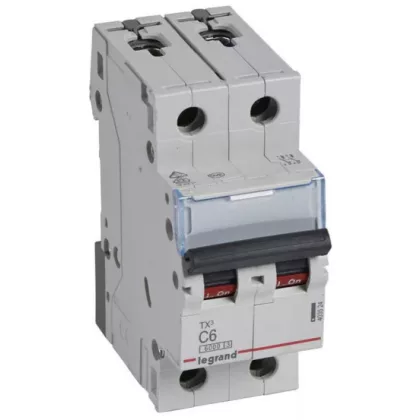 LEGRAND 403524 TX3 kismegszakító 2P C6 6000A/6kA BIC