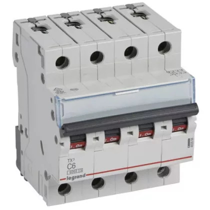 LEGRAND 403558 TX3 kismegszakító 4P C6 6000A/6kA BIC