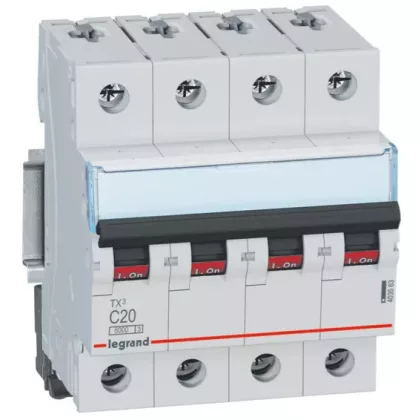 LEGRAND 403563 TX3 kismegszakító 4P C20 6000A/6kA BIC