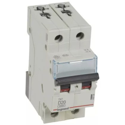 LEGRAND 403739 TX3 kismegszakító 2P D20 6000A/6kA BIC