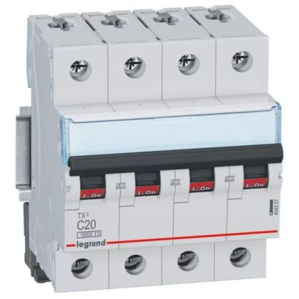 LEGRAND 404257 TX3 circuit breaker 4P C20 10000A/10kA BIC