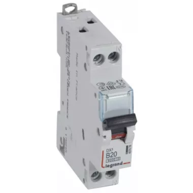 LEGRAND 407476 DX3 kismegszakító 1P+N B20 6000A/10kA LEGRAND 407476 DX3 kismegszakító 1P+N B20 6000A/10kA