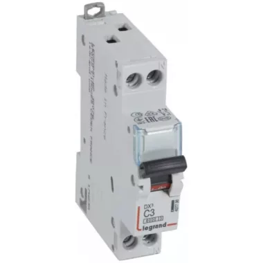 LEGRAND 407736 DX3 kismegszakító 1P+N C3 6000A/10kA LEGRAND 407736 DX3 kismegszakító 1P+N C3 6000A/10kA