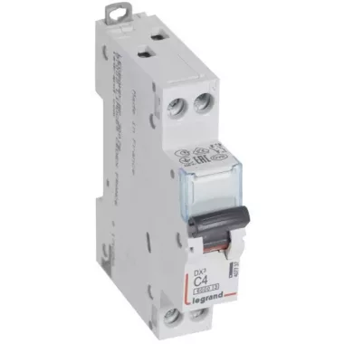LEGRAND 407737 DX3 kismegszakító 1P+N C4 6000A/10kA LEGRAND 407737 DX3 kismegszakító 1P+N C4 6000A/10kA