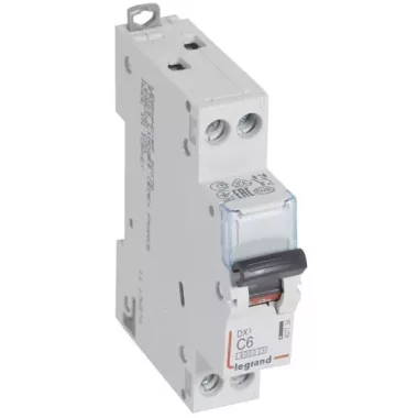 LEGRAND 407738 DX3 kismegszakító 1P+N C6 6000A/10kA LEGRAND 407738 DX3 kismegszakító 1P+N C6 6000A/10kA