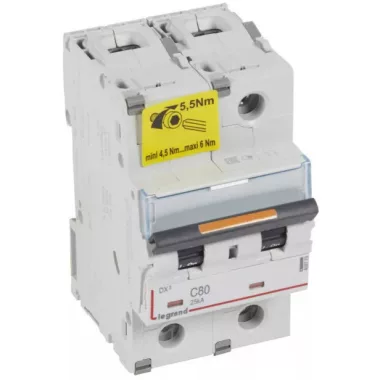 LEGRAND 409775 DX3 kismegszakító 25kA 2P 230/400V~ C80