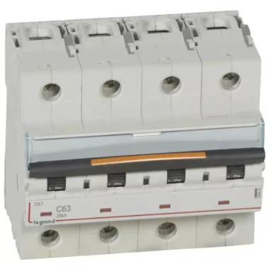 LEGRAND 409800 DX3 kismegszakító 25kA 4P 400V~ C63