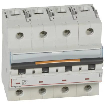 LEGRAND 409800 DX3 kismegszakító 25kA 4P 400V~ C63