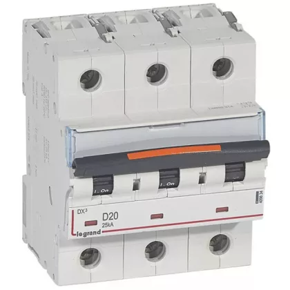 LEGRAND 409834 DX3 kismegszakító 25kA 3P 400V~ D20