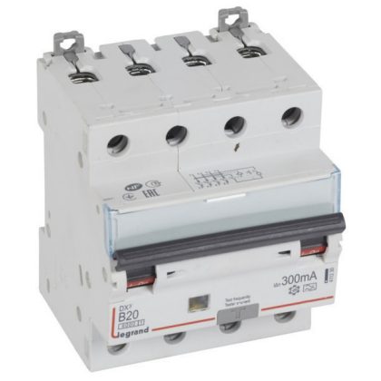   LEGRAND 411230 DX3 4P kombinált áram-védőkapcsoló B20 6000A / 10kA 300mA A típus