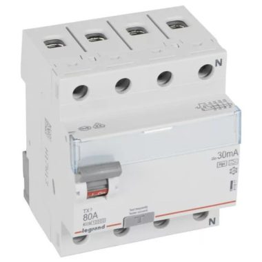 LEGRAND 411817 TX3 áram-védőkapcsoló 4P D 80A 30MA A-HPI (Fi-relé)
