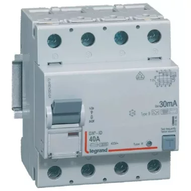 LEGRAND 411846 DX3 áram-védőkapcsoló 4P D 40A 30MA B (Fi-relé)