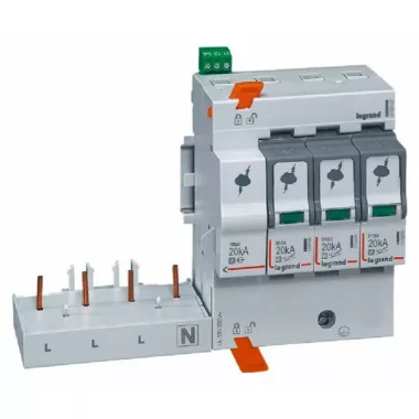 LEGRAND 412263 Túlfeszültség-levezető kiegészítő modullal T2 20KA 3P+N NR +SD